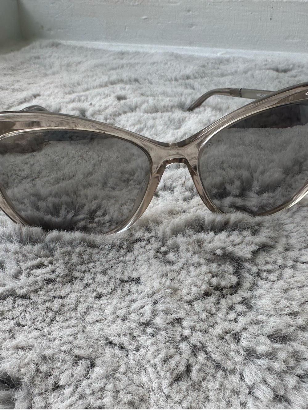 Versace Transparent Taupe Cat-Eye Sunglasses with Grey Lenses - Picture 2 of 6